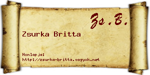 Zsurka Britta névjegykártya